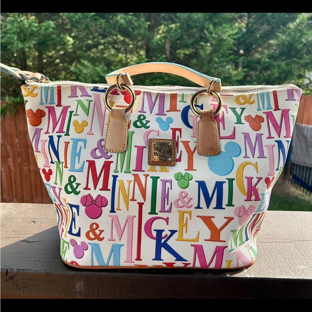 Dooney & Bourke Multicolor Minnie & Mickey Signature Canvas Tote